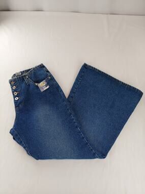 90's Flare Y2K Hot & The Gang Button Fly Vintage Deadstock High Rise Jeans 15